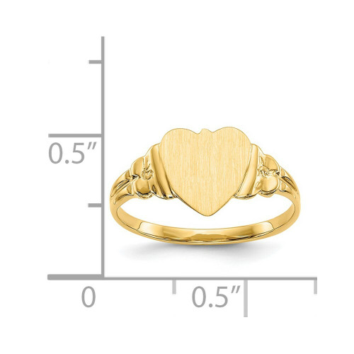 14K Yellow Gold Heart Signet Ring - Size 5 - (B31-656) - Roy Rose Jewelry